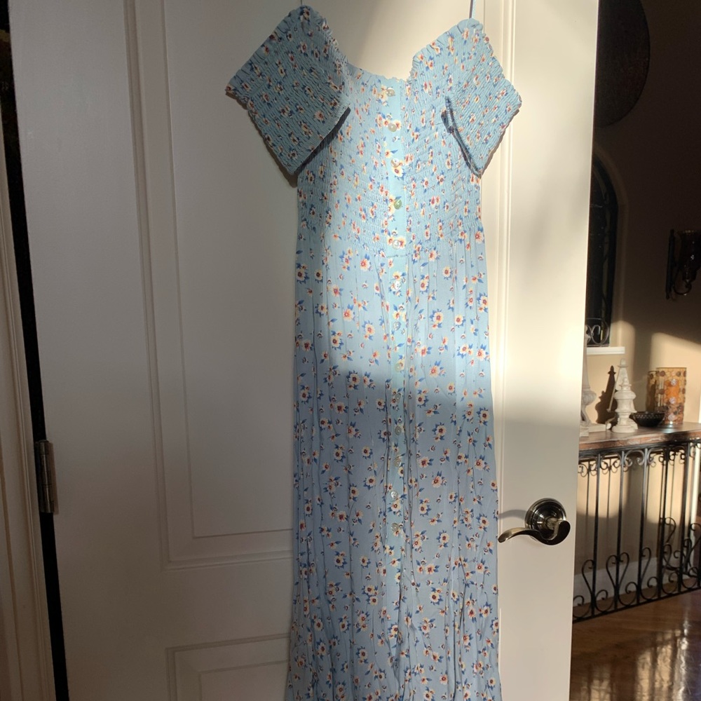 Floral, off the shoulder, floral, maxi dress